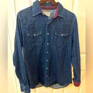 Robert Mondavi Crawford Denim Western Pearl Snap Size XL